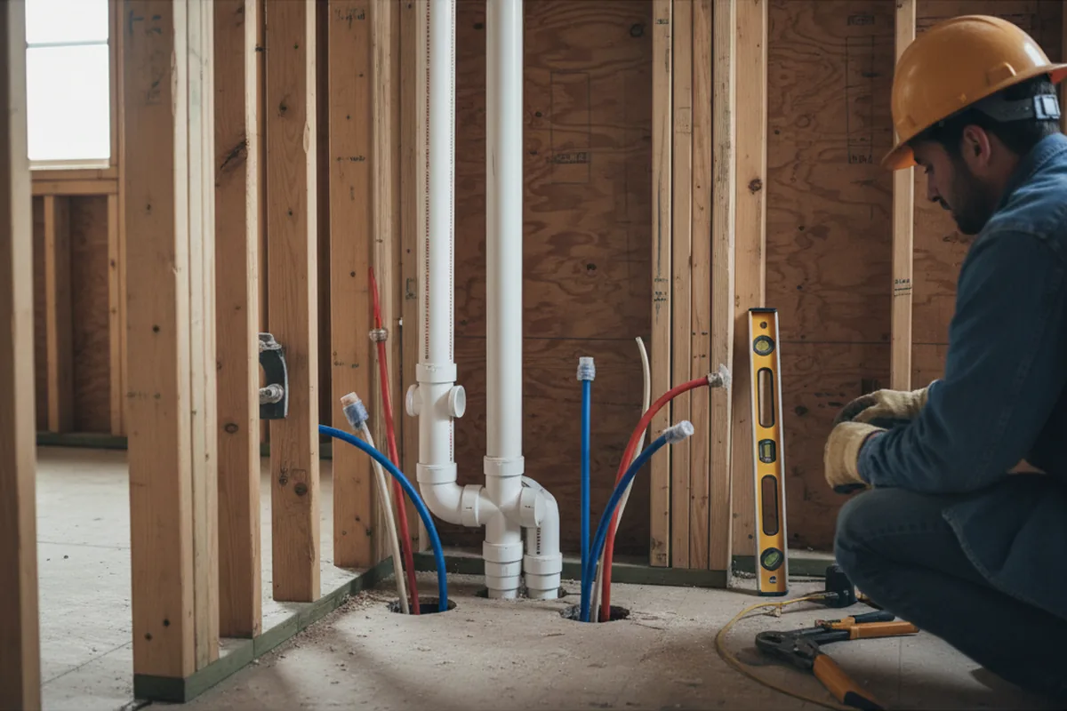 Drain and supply rough-in during Drain Cleaning in Paterson